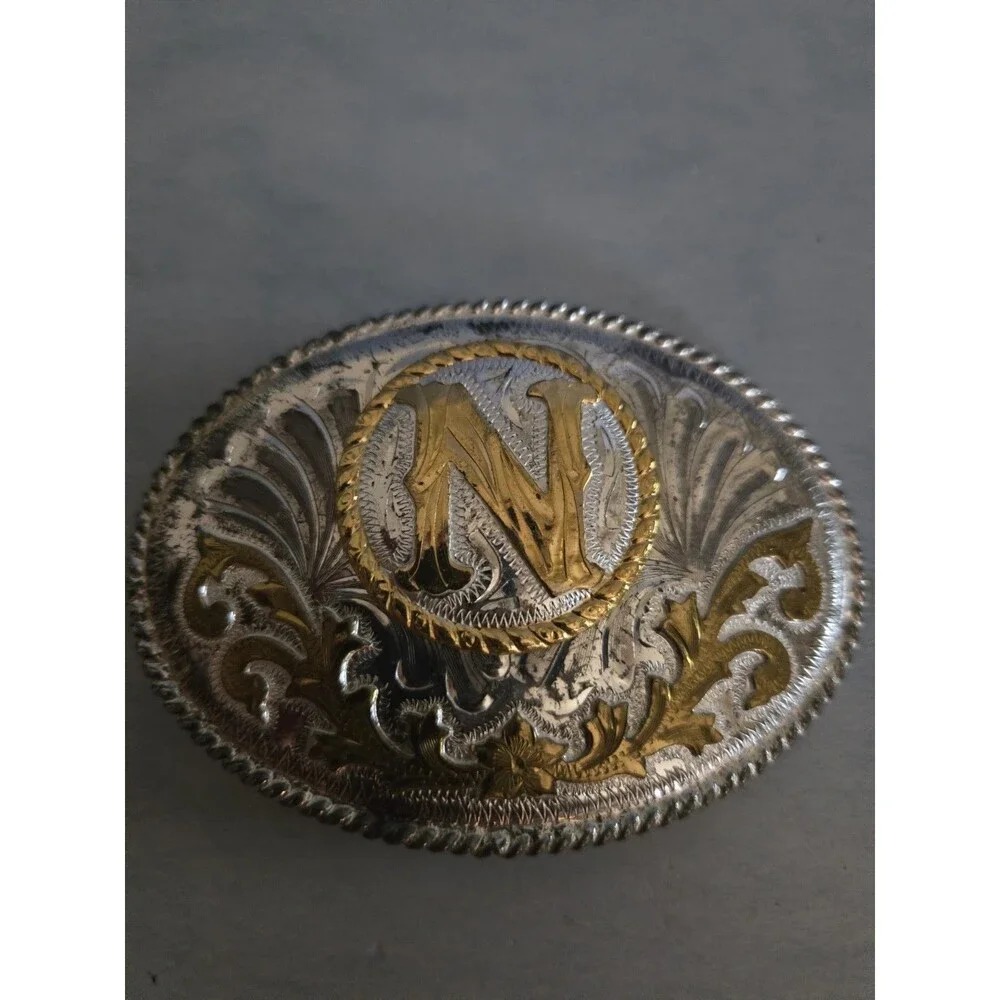 Vtg. Letter N Belt Buckle (O-17)